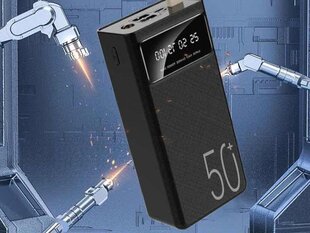 Внешний аккумулятор 50000 мАч, черный micro USB/USB-C + светодиодная подсветка (YK-Design YKP-029) цена и информация | Зарядные устройства Power bank | pigu.lt