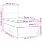 vidaXL Lova su spyruoklėmis ir čiužiniu, pilka, 100x200 cm, aksomas kaina ir informacija | Lovos | pigu.lt