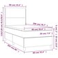 vidaXL Lova su spyruoklėmis ir čiužiniu, rožinė, 90x200 cm, aksomas kaina ir informacija | Lovos | pigu.lt