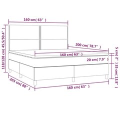 Кровать vidaXL, 160х200 см, черный цена и информация | Кровати | pigu.lt