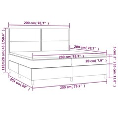 vidaXL Lova su spyruoklėmis ir čiužiniu, žalia, 200x200 cm, aksomas цена и информация | Кровати | pigu.lt