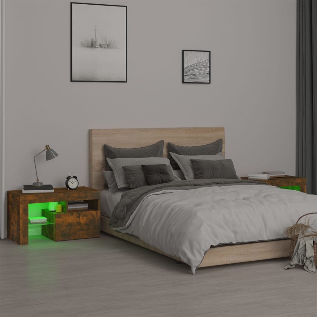 Naktinė spintelė vidaXL, ruda kaina ir informacija | Spintelės prie lovos | pigu.lt