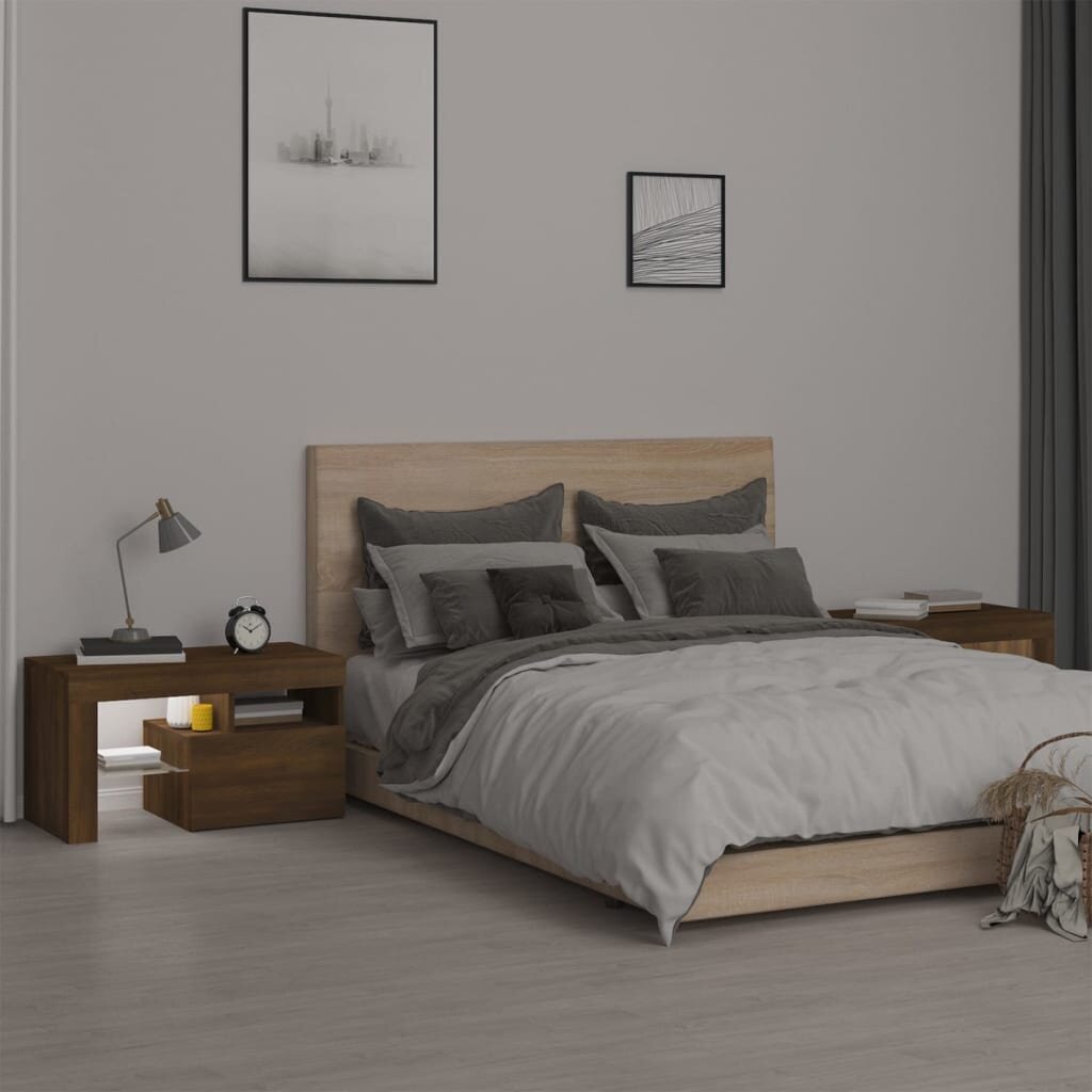 Naktinė spintelė vidaXL, ruda kaina ir informacija | Spintelės prie lovos | pigu.lt