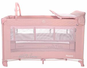 Kelioninė lovytė-maniežas Lorelli Noemi Plus 2 Layers, Rose Star kaina ir informacija | Maniežai vaikams | pigu.lt