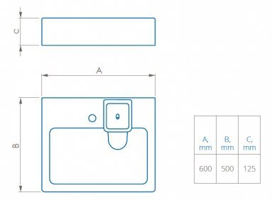 Akmens masės praustuvas POLYCER Compactino 60x50 montuojamas virš skalbyklės цена и информация | Praustuvai | pigu.lt