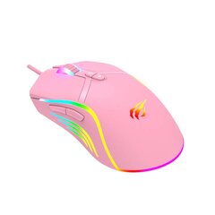 Havit MS1026 gaming mouse RGB 1000-6400 DPI (pink) цена и информация | Мыши | pigu.lt