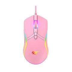 Havit MS1026 gaming mouse RGB 1000-6400 DPI (pink) цена и информация | Мыши | pigu.lt