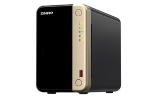 QNAP 2 skyrių stalinis NAS TS-264-8G Intel Celeron N5095 4 branduolių procesoriaus dažnis 2,9 GHz 8 GB цена и информация | Серверы | pigu.lt