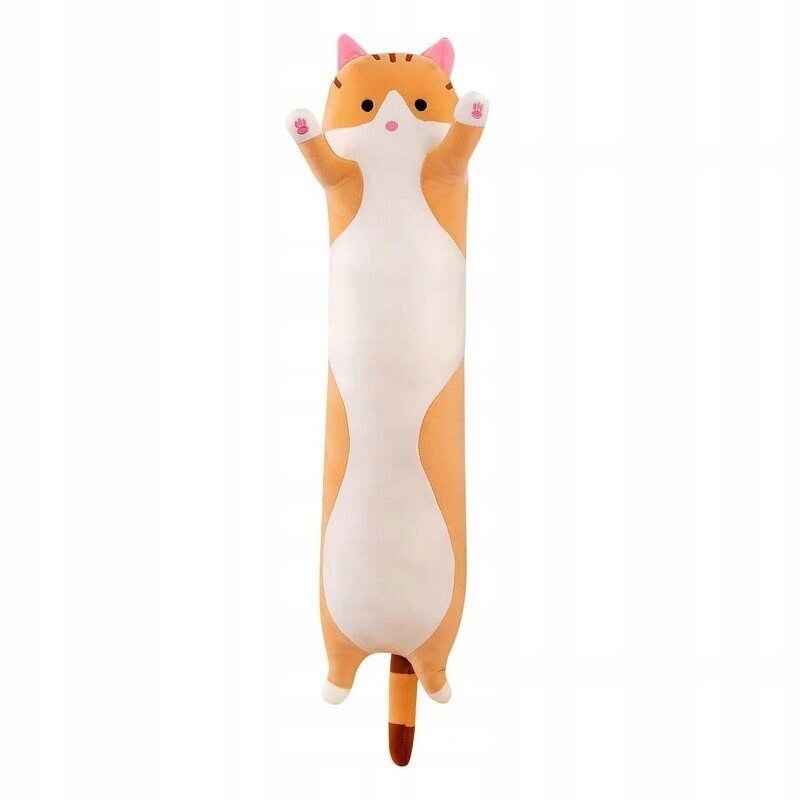 Pliušinis žaislas Katė - pagalvė, ruda, 70 cm kaina ir informacija | Minkšti (pliušiniai) žaislai | pigu.lt