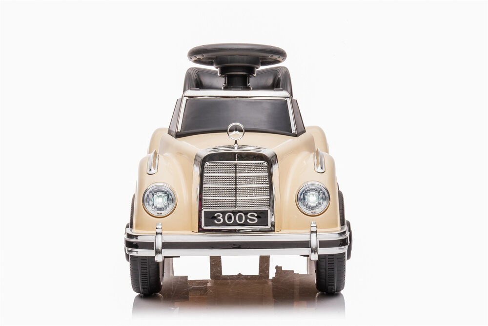 Vienvietis vaikiškas akumuliatorinis automobilis Mercedes 300S, kreminis kaina ir informacija | Elektromobiliai vaikams | pigu.lt