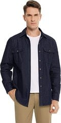 Мужская джинсовая рубашка Sykooria, синяя, размер S цена и информация | Мужские рубашки | pigu.lt