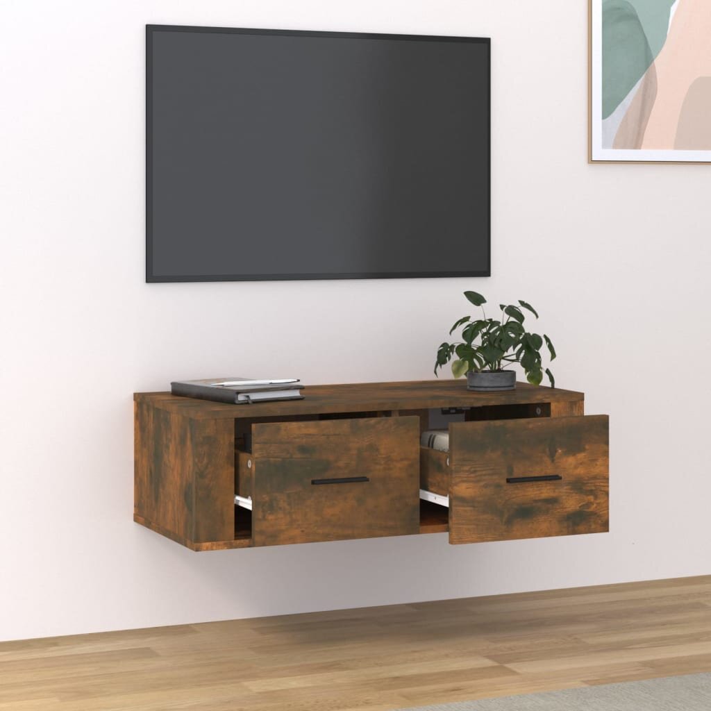 Pakabinama TV spintelė, ruda kaina ir informacija | TV staliukai | pigu.lt