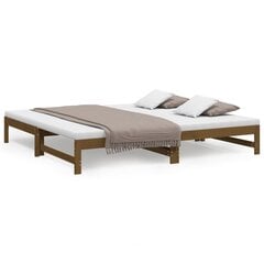 Ištraukiama lova, medaus ruda, 2x(90x200)cm, pušies masyvas цена и информация | Кровати | pigu.lt