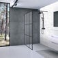 Industrinio stiliaus dušo sienelė Brasta Glass Ema Nero Cube 1092 x 2000 mm kaina ir informacija | Dušo durys ir sienelės | pigu.lt