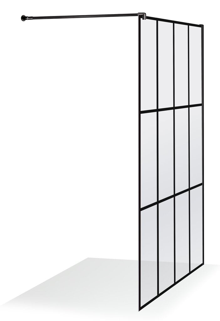 Industrinio stiliaus dušo sienelė Brasta Glass Ema Nero Cube 1092 x 2000 mm kaina ir informacija | Dušo durys ir sienelės | pigu.lt