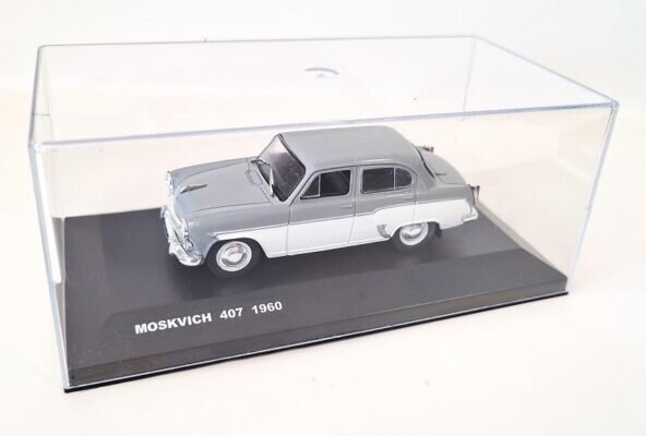 Moskvich 407 1960 Grey/Cream 1:43 ALTAYA kaina ir informacija | Kolekciniai modeliukai | pigu.lt