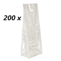Polipropileniniai maišeliai plokščiu pagrindu 80/50/250 mm, 200 vnt. kaina ir informacija | Maisto saugojimo  indai | pigu.lt