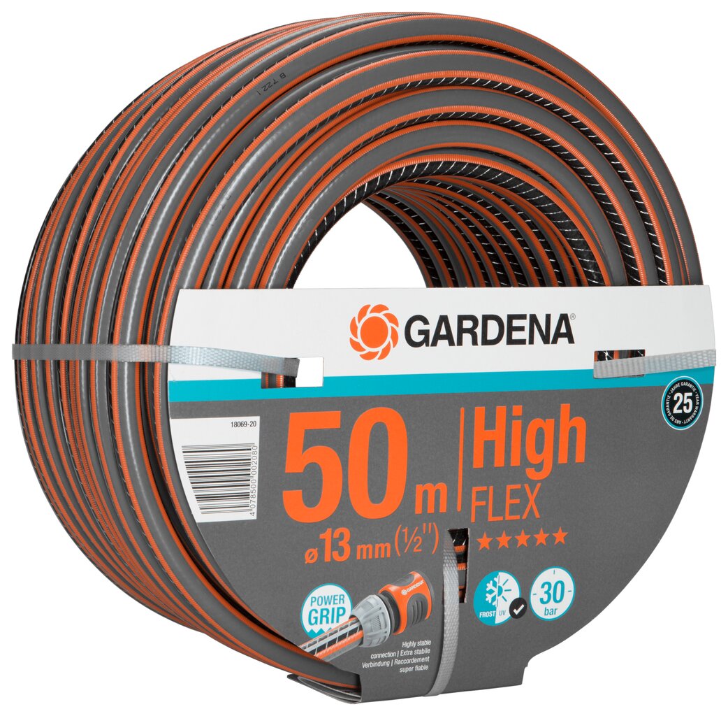 Gardena High Flex laistymo žarna, 50 m, 13 mm 1/2" цена и информация | Laistymo įranga, purkštuvai | pigu.lt