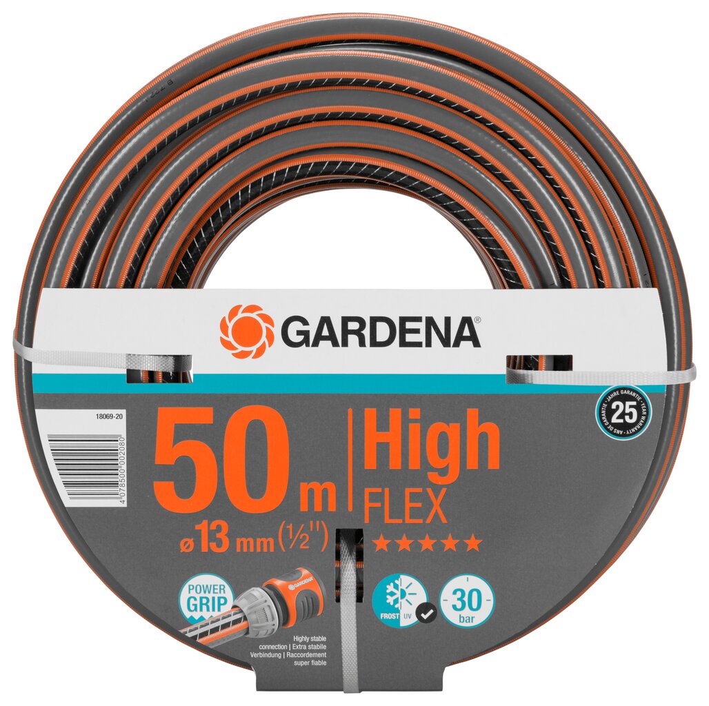 Gardena High Flex laistymo žarna, 50 m, 13 mm 1/2" цена и информация | Laistymo įranga, purkštuvai | pigu.lt