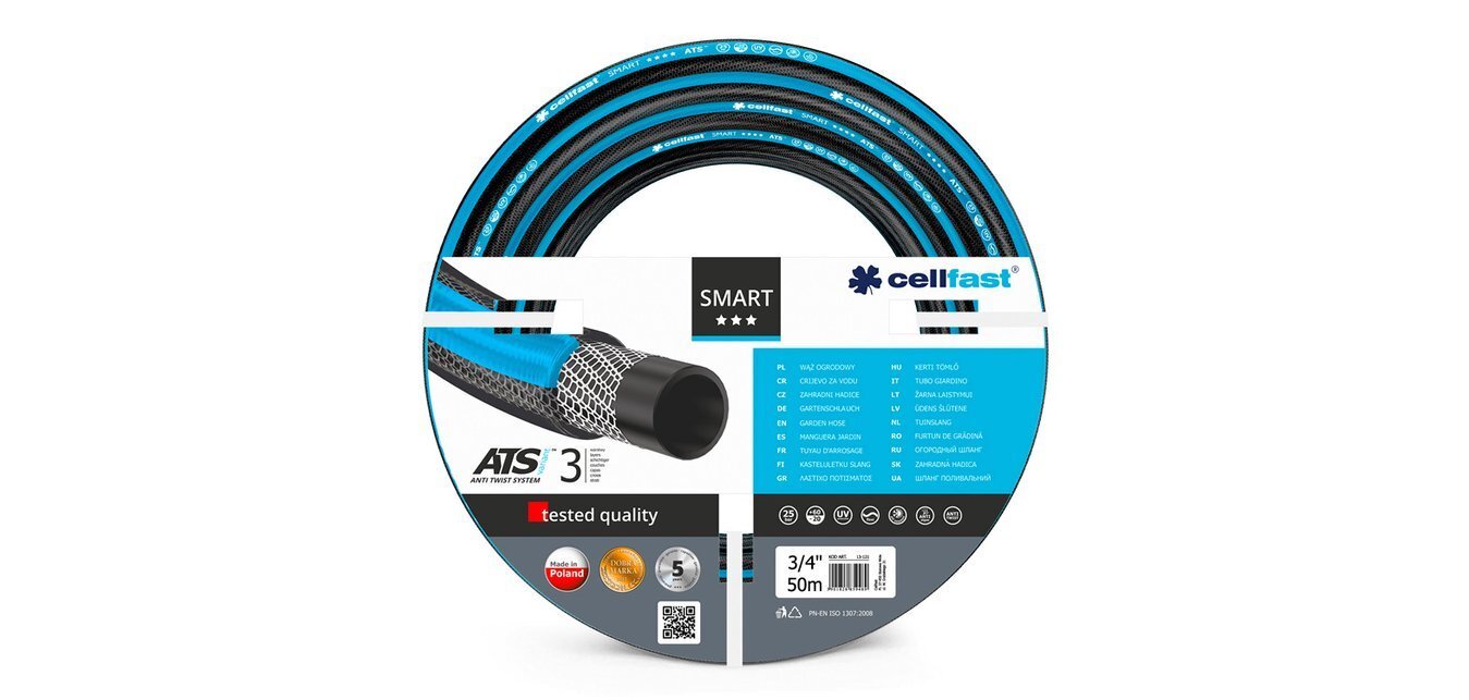 Laistymo žarna Cellfast Smart ATS, 25 m, 19 mm kaina ir informacija | Laistymo įranga, purkštuvai | pigu.lt