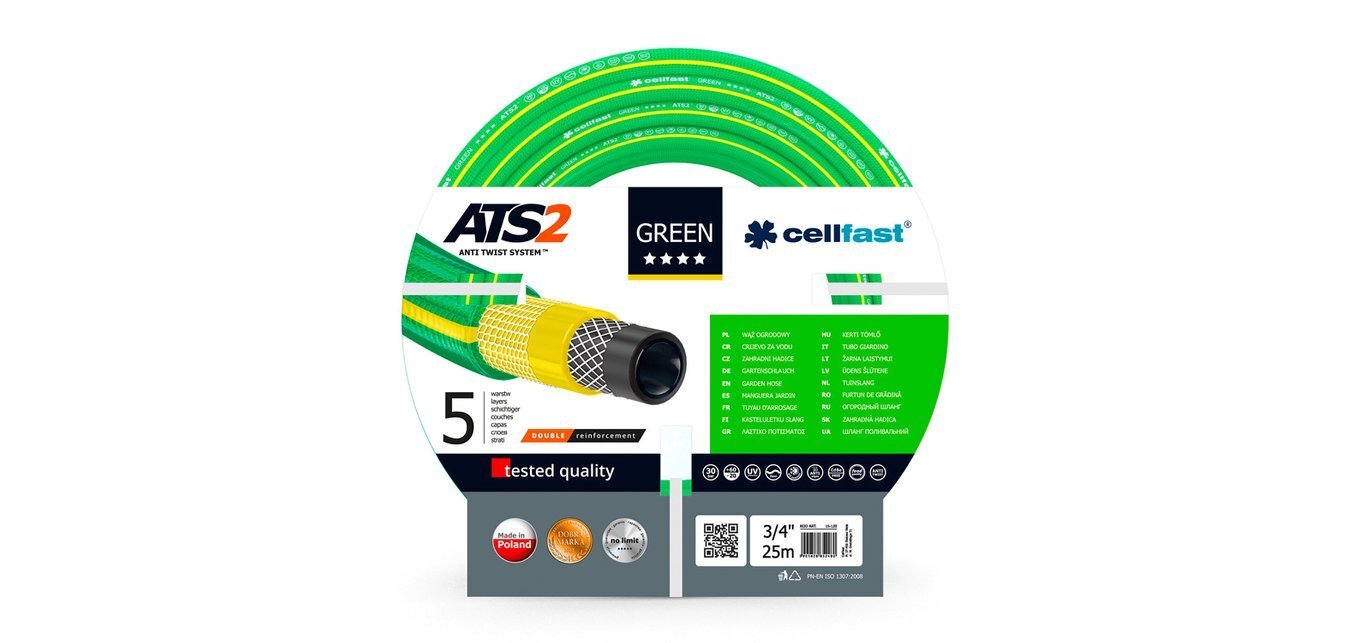 Laistymo žarna Cellfast Green 25 m kaina ir informacija | Laistymo įranga, purkštuvai | pigu.lt