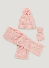 Rožinis komplektas mergaitėms цена и информация | Шапки, перчатки, шарфы для девочек | pigu.lt