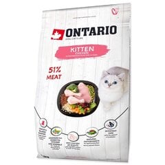 Ontario Kitten Chicken jauniems kačiukams su vištiena ir kalakutiena, 2 kg цена и информация | Сухой корм для кошек | pigu.lt
