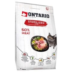 Сухой корм для кошек - Ontario Cat Sterilised Lamb, 2 кг цена и информация | Сухой корм для кошек | pigu.lt