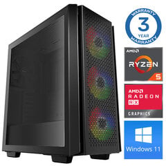 INTOP Ryzen 5 5500 16GB 500SSD M.2 NVME+2TB RX580 8GB WIN11Pro kaina ir informacija | Stacionarūs kompiuteriai | pigu.lt