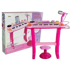 Pianinas su mikrofonu ir kėde Lean Toys, rožinis цена и информация | Развивающие игрушки | pigu.lt