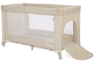 Kelioninė lovytė-maniežas Lorelli Noemi 1 Layer, Fog Beige Star kaina ir informacija | Maniežai vaikams | pigu.lt