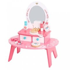 Medinis kosmetinis staliukas su veidrodžiu, rožinis, Tooky Toy kaina ir informacija | Žaislai mergaitėms | pigu.lt