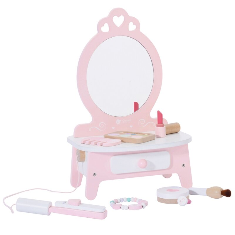 Medinis tualetinis staliukas mergaitei su aksesuarais, Classic World kaina ir informacija | Žaislai mergaitėms | pigu.lt