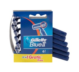 Gillette Blue II бритва для мужчин 6 шт цена и информация | Косметика и средства для бритья | pigu.lt