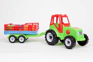 Traktorius su priekaba ir kaladėlėmis Lean Toys kaina ir informacija | Žaislai berniukams | pigu.lt