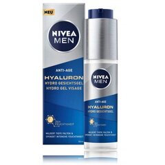 Gaivinantis ir drėkinantis gelis vyrams Nivea Men Anti-Age Hyaluron Hydro Gel, 50 ml цена и информация | Сыворотки для лица, масла | pigu.lt