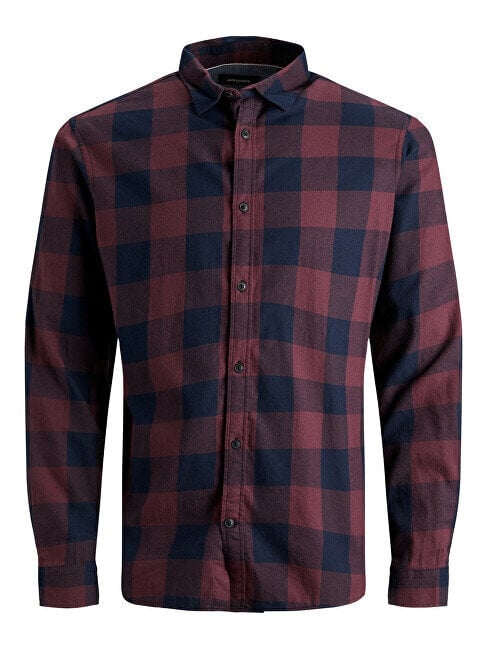 Marškiniai vyrams Jack&Jones Jjegingham 12181602, raudoni цена и информация | Vyriški marškiniai | pigu.lt