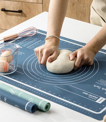 Stalo kilimėlis Daugiafunkcis virtuvinis kilimėlis maisto ruošimui su matmenimis silikonas su voleliu kaina ir informacija | Virtuvės įrankiai | pigu.lt