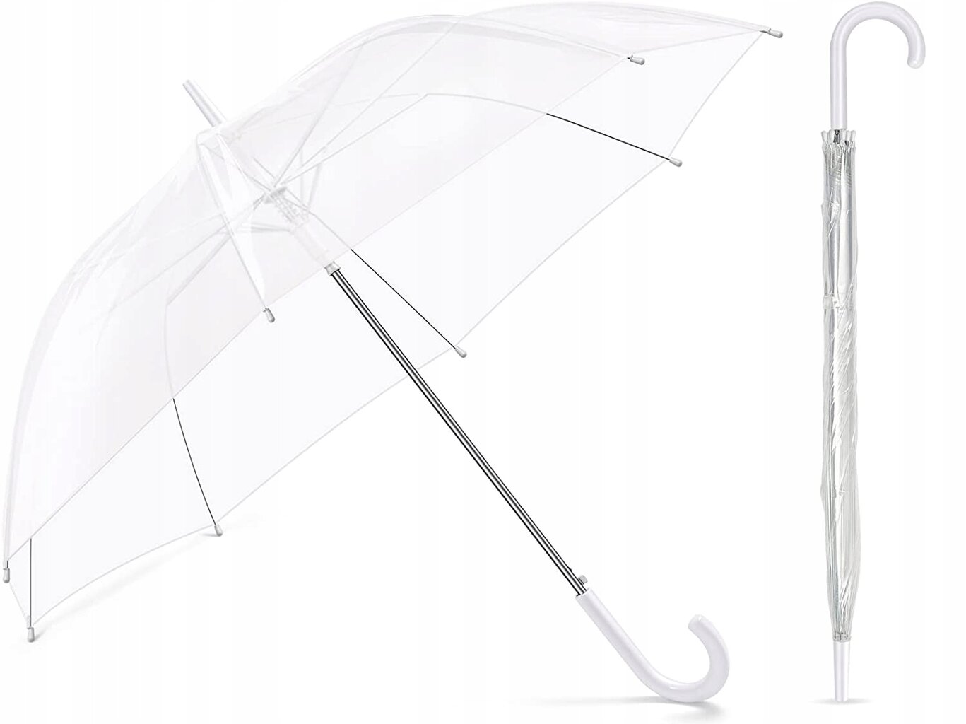 Skaidrus skėtis 105cm kaina ir informacija | Moteriški skėčiai | pigu.lt