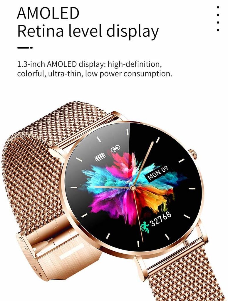 BlueQ DT2 Gold kaina ir informacija | Išmanieji laikrodžiai (smartwatch) | pigu.lt