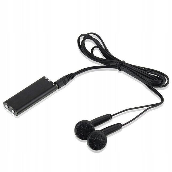 Mini diktofonas su ausinėmis, juoda kaina ir informacija | Diktofonai | pigu.lt
