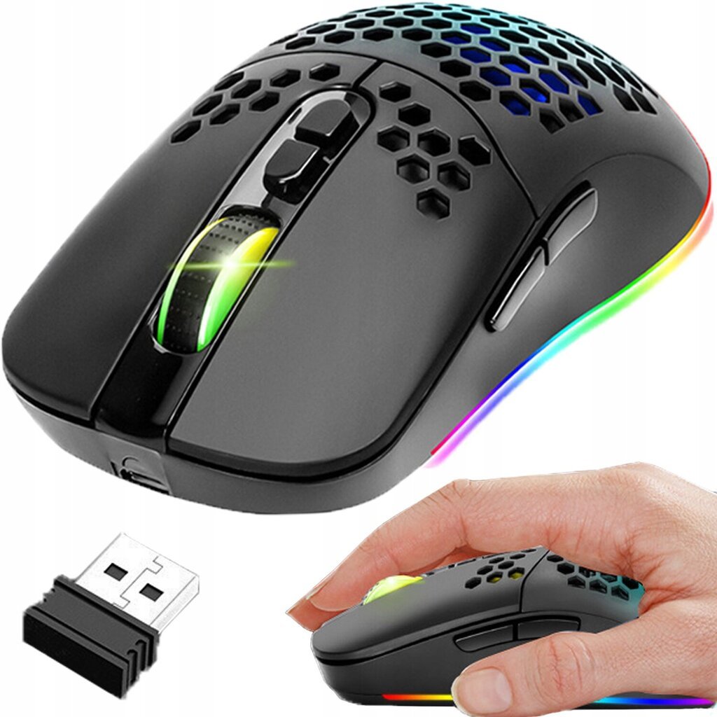 Žaidimų pelė Belaidė žaidimų pelė RGB Bluetooth 2,4 GHz kaina | pigu.lt