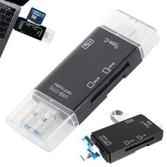SD MicroSD TFUSB USB-C MICRO USB OTG 5 в 1 цена и информация | Адаптеры, USB-разветвители | pigu.lt
