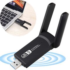 USB-адаптер Wi-Fi 1200 Мбит/с, двойная сетевая карта Wi-Fi цена и информация | Адаптеры, USB-разветвители | pigu.lt