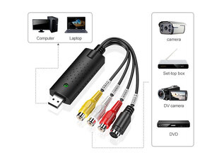 VHS į USB adapteris kaina ir informacija | Adapteriai, USB šakotuvai | pigu.lt