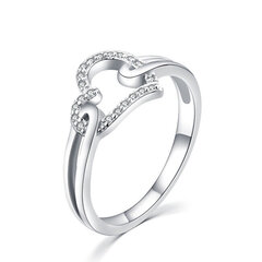 Романтичное серебряное кольцо с цирконами MOISS Сердце R000210 цена и информация | Кольца | pigu.lt