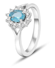 Sidabrinis žiedas skirtas moterims Beneto TOPAGG4, mėlyna kaina ir informacija | Žiedai | pigu.lt