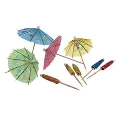 Dekoratyviniai skėčiai, 10 vnt kaina ir informacija | Vienkartiniai indai šventėms | pigu.lt