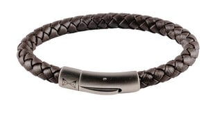 Элегантный черный кожаный браслет Junior Iron Single String Black AJ-BL401-A цена и информация | Мужские украшения | pigu.lt