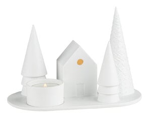 Porcelianinė žvakidė, namelis - miško namelis, 18x10x12 cm kaina ir informacija | Žvakės, Žvakidės | pigu.lt